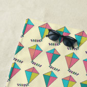 Colorful Retro Kite Patroon Strandlaken (In situ)