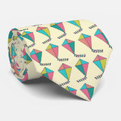 Colorful Retro Kite Patroon Stropdas (Opgerold)