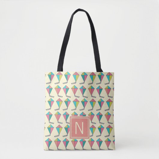 Colorful Retro Kite Patroon Tote Bag (Voorkant)
