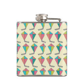 Colorful Retro Kite Pattern Monogram Heupfles (Achterkant)