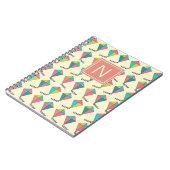 Colorful Retro Kite Pattern Monogram Notitieboek (Linkerzijde)