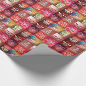 Colorful Retro Love Quottes Quilt Pattern 2 Cadeaupapier (Hoek)