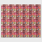 Colorful Retro Love Quottes Quilt Pattern 2 Cadeaupapier (Vlak)