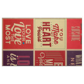 Colorful Retro Love Quottes Quilt Pattern Stof (Fat Quarter)