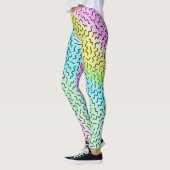 Colorful Retro Memphis Pattern Pastel Leggings (Links)