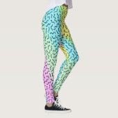 Colorful Retro Memphis Pattern Pastel Leggings (Rechts)