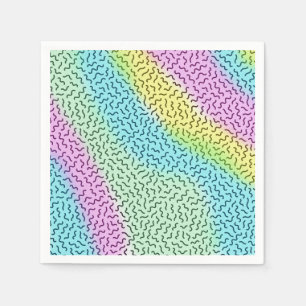 Colorful Retro Memphis Pattern Pastel Servet