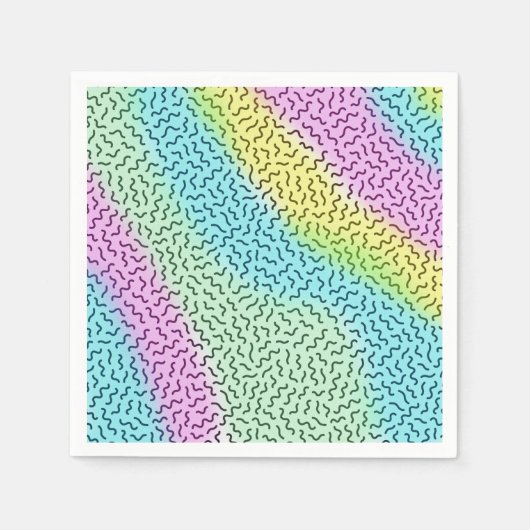 Colorful Retro Memphis Pattern Pastel Servet (Voorkant)