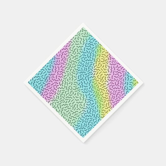 Colorful Retro Memphis Pattern Pastel Servet (Hoek)