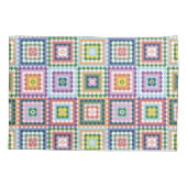 Colorful Retro Mid-Century Mid-Mod Crochet Blossom Kussensloop (Achterkant-Links)