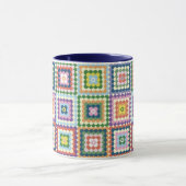 Colorful Retro Mid-Century Mid-Mod Crochet Blossom Mok (Midden)