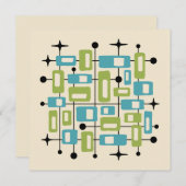 Colorful Retro Mid Century Modern Atomic Abstract Kaart (Voorkant / Achterkant)