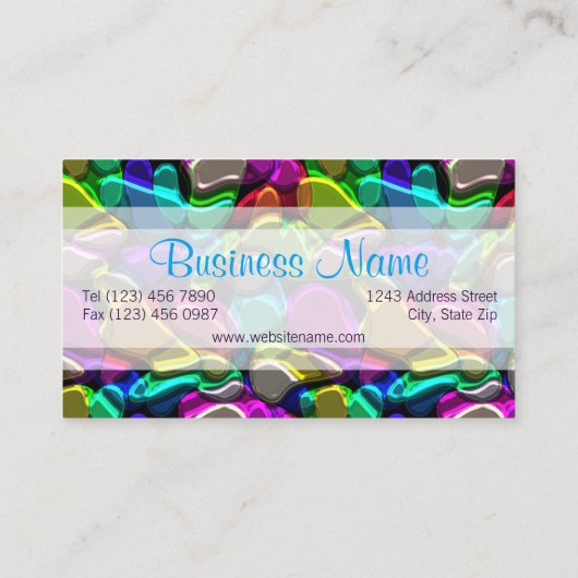 Colorful Retro Moderne Abstracte vormen Visitekaartje (Achterkant)