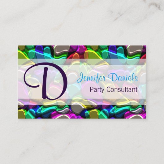 Colorful Retro Moderne Abstracte vormen Visitekaartje (Voorkant)