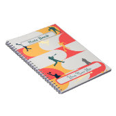 Colorful Retro Multi-Sport Silhouette Personalized Notitieboek (Rechterzijde)