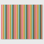 Colorful Retro Multicolor Playful Stripe Geometric Cadeaupapier (Vlak)