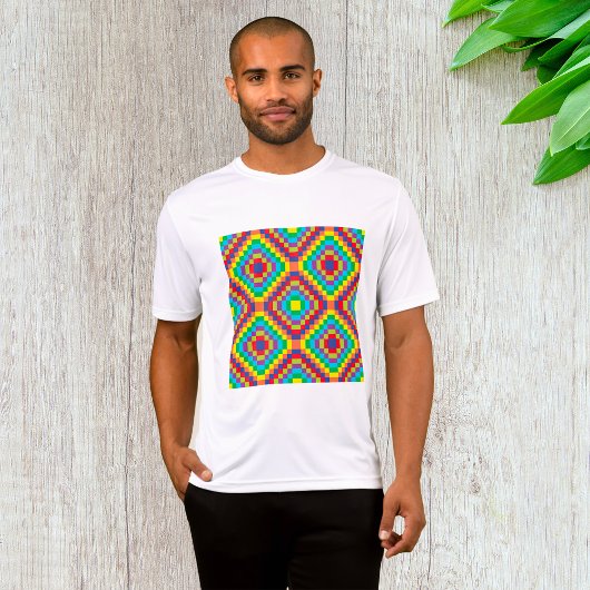 Colorful Retro Optical Illusion Geometric Rainbow T-shirt