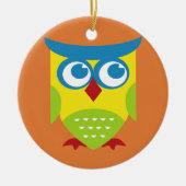Colorful Retro Owl Keramisch Ornament (Voorkant)