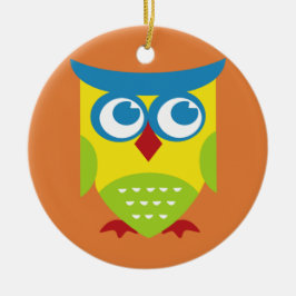 Colorful Retro Owl Keramisch Ornament
