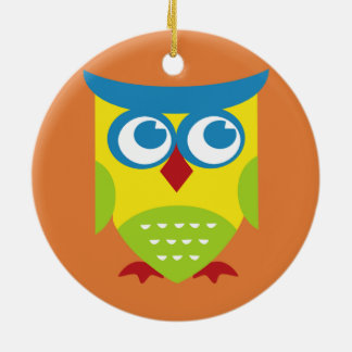 Colorful Retro Owl Keramisch Ornament
