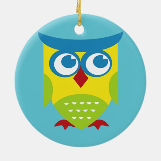 Colorful Retro Owl Keramisch Ornament (Achterkant)