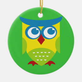 Colorful Retro Owl Keramisch Ornament