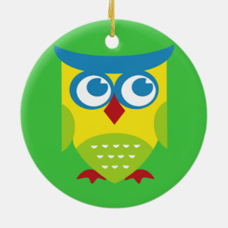 Colorful Retro Owl Keramisch Ornament