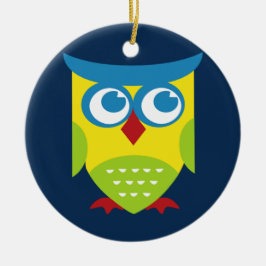 Colorful Retro Owl Keramisch Ornament