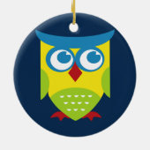 Colorful Retro Owl Keramisch Ornament (Achterkant)
