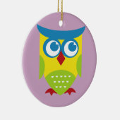 Colorful Retro Owl Keramisch Ornament (Rechts)