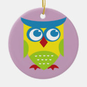 Colorful Retro Owl Keramisch Ornament (Voorkant)