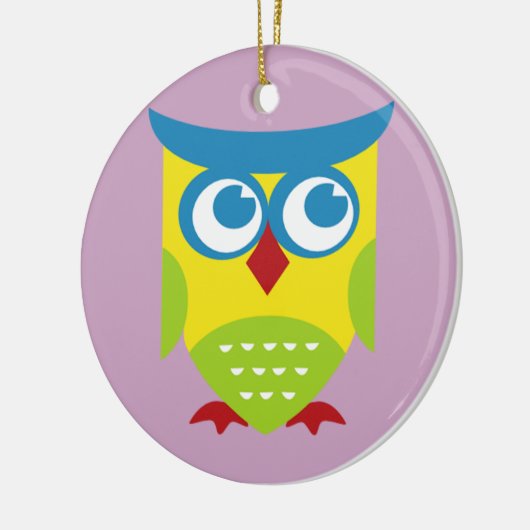 Colorful Retro Owl Keramisch Ornament (Links)