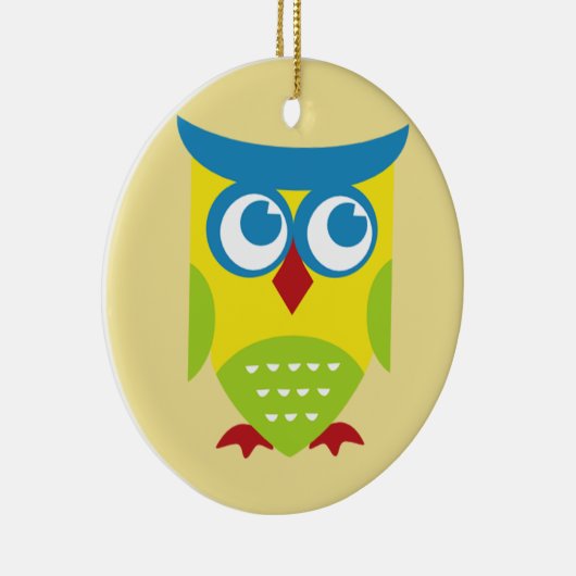 Colorful Retro Owl Keramisch Ornament (Rechts)