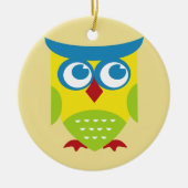 Colorful Retro Owl Keramisch Ornament (Voorkant)