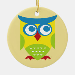 Colorful Retro Owl Keramisch Ornament