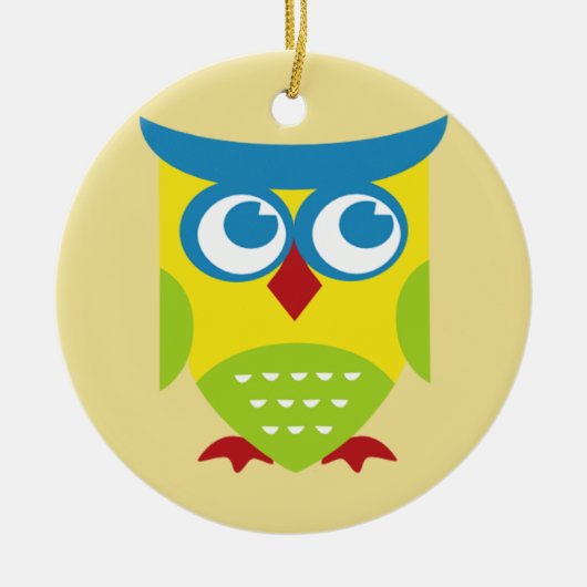 Colorful Retro Owl Keramisch Ornament (Voorkant)