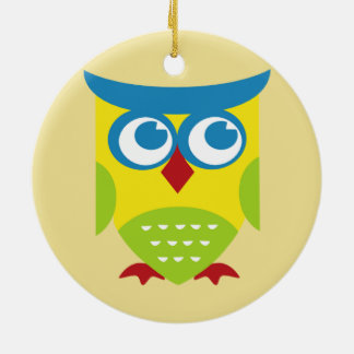 Colorful Retro Owl Keramisch Ornament