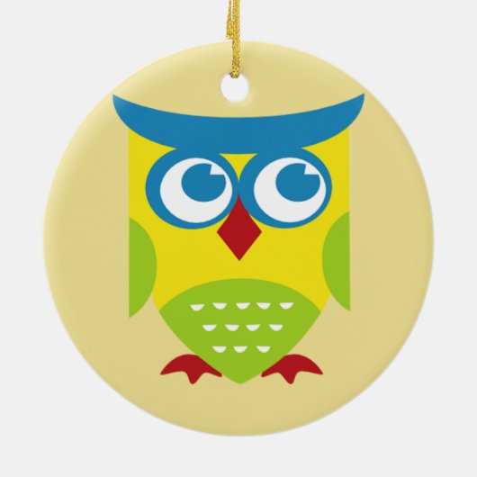 Colorful Retro Owl Keramisch Ornament (Achterkant)