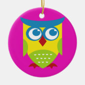 Colorful Retro Owl Keramisch Ornament (Voorkant)