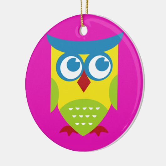Colorful Retro Owl Keramisch Ornament (Links)