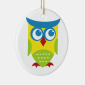 Colorful Retro Owl Keramisch Ornament (Rechts)