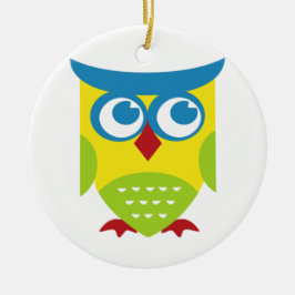 Colorful Retro Owl Keramisch Ornament