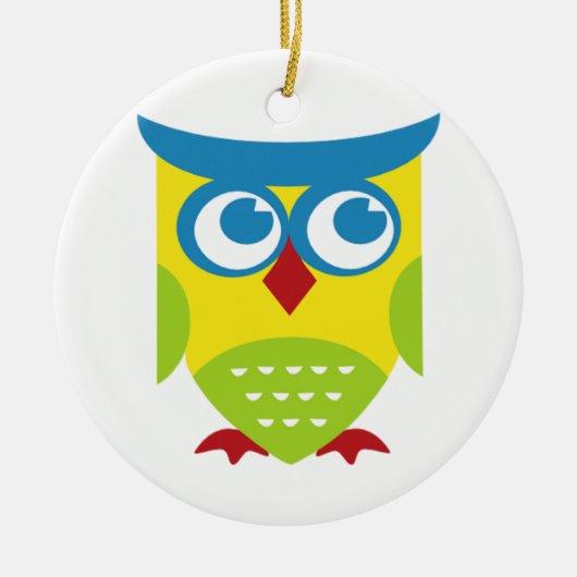 Colorful Retro Owl Keramisch Ornament (Voorkant)
