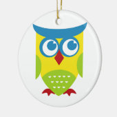 Colorful Retro Owl Keramisch Ornament (Links)