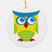 Colorful Retro Owl Keramisch Ornament (Achterkant)