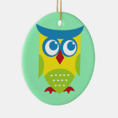 Colorful Retro Owl Keramisch Ornament (Rechts)
