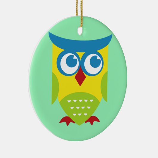 Colorful Retro Owl Keramisch Ornament (Rechts)