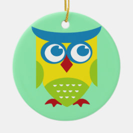Colorful Retro Owl Keramisch Ornament