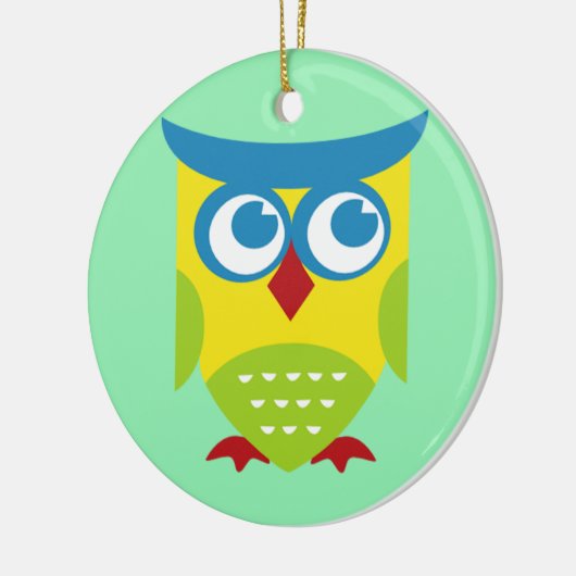 Colorful Retro Owl Keramisch Ornament (Links)