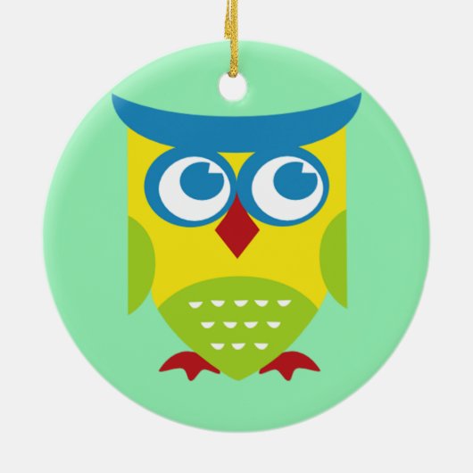 Colorful Retro Owl Keramisch Ornament (Achterkant)
